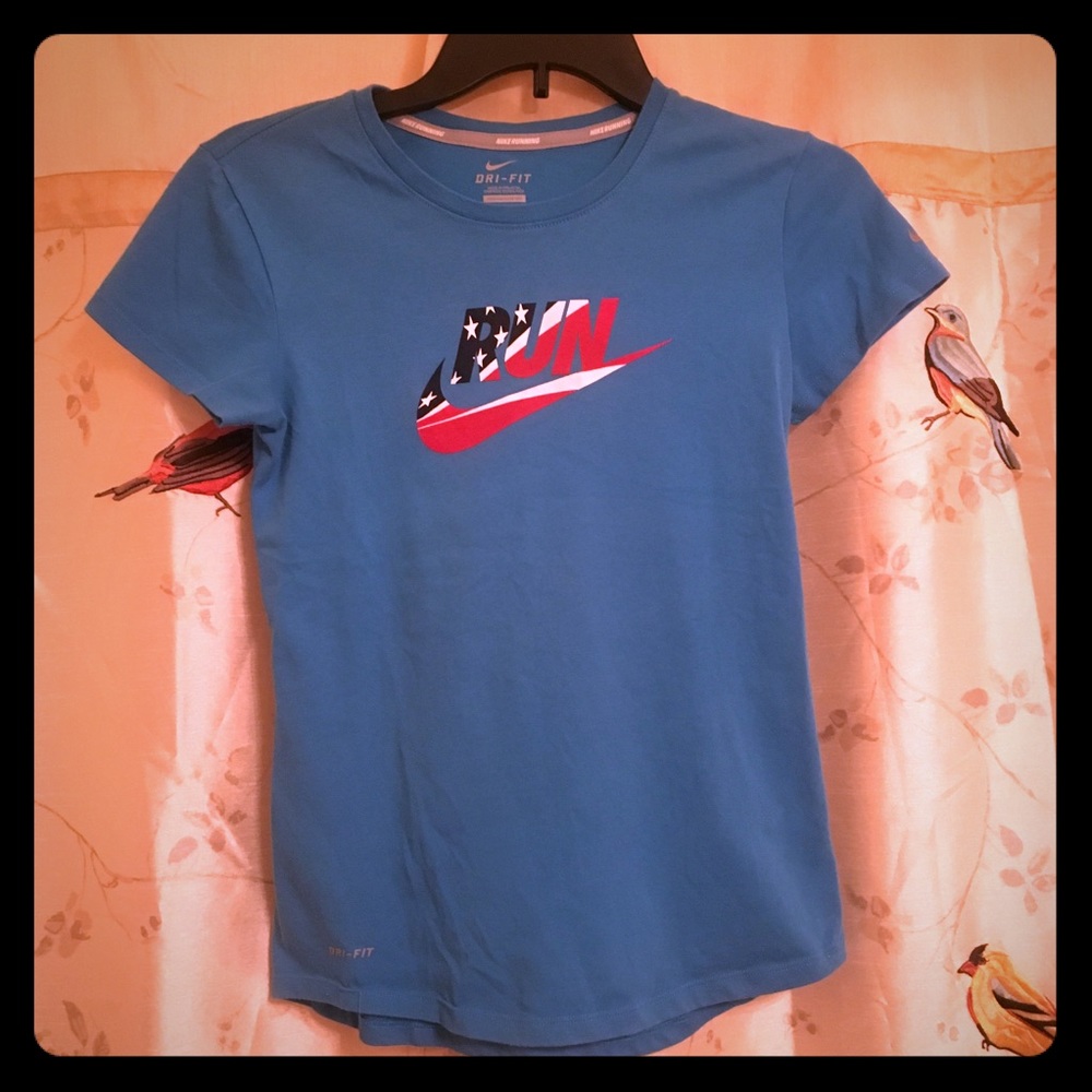 Blue Nike logo running tee shirt sz XS